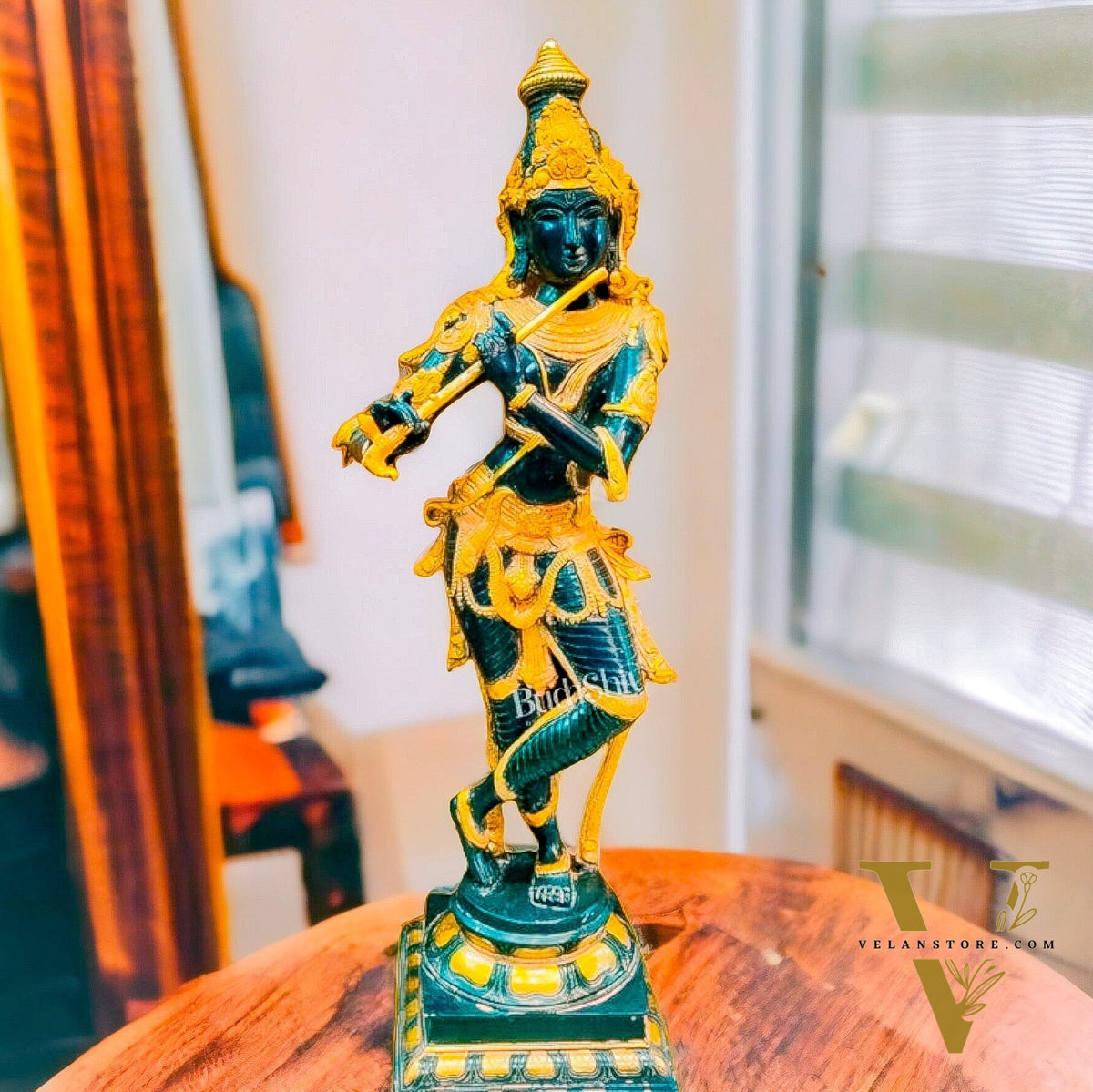 Exquisite Krishna Brass Statue | Handcrafted in Superfine Brass | 35 inch