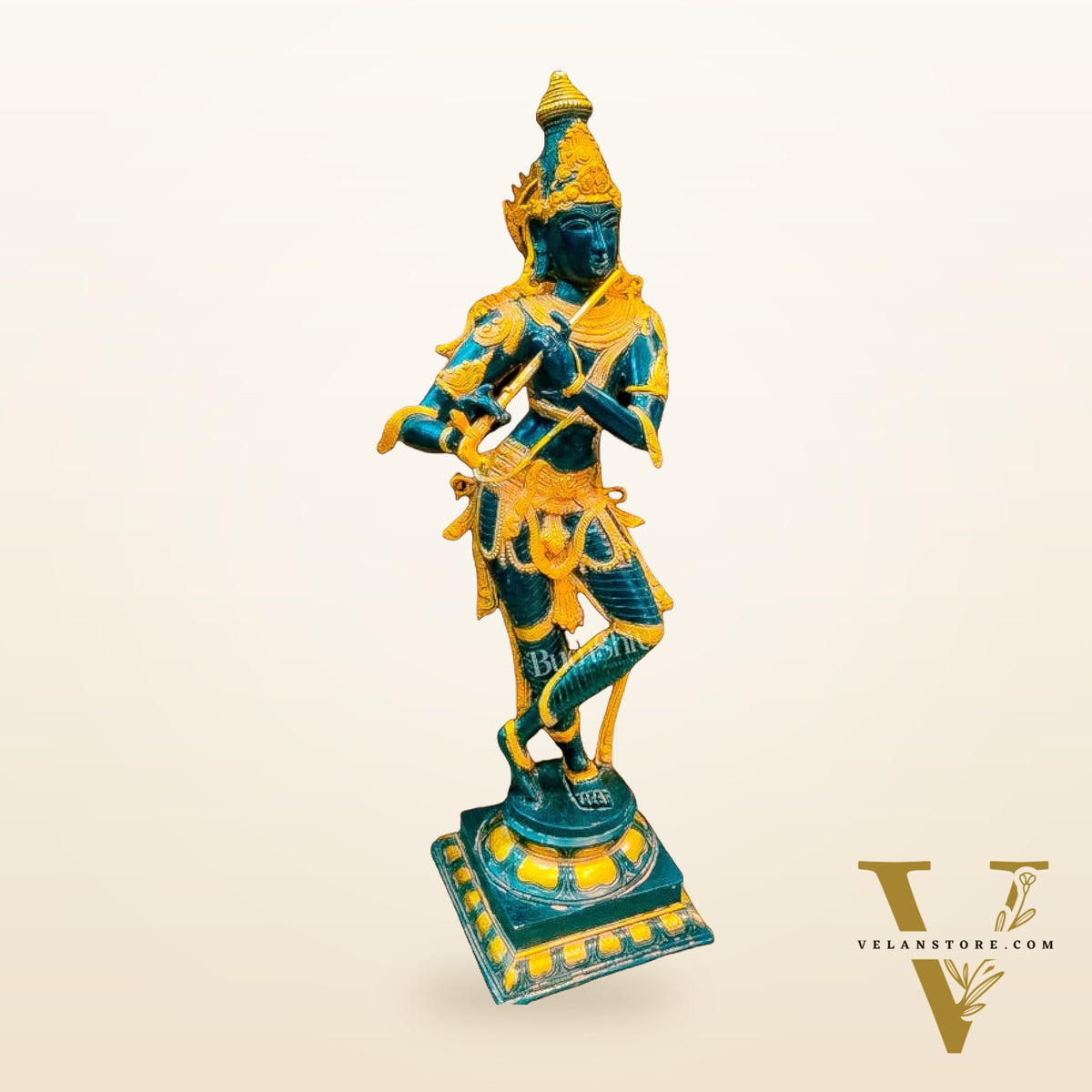 Exquisite Krishna Brass Statue | Handcrafted in Superfine Brass | 35 inch
