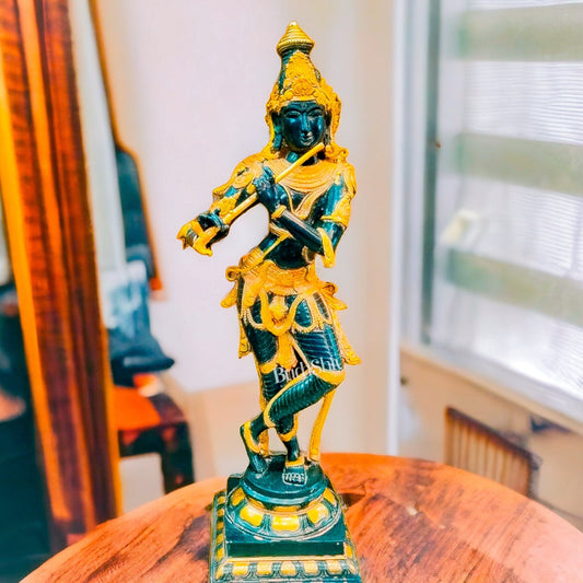 Exquisite Krishna Brass Statue | Handcrafted in Superfine Brass | 35 inch
