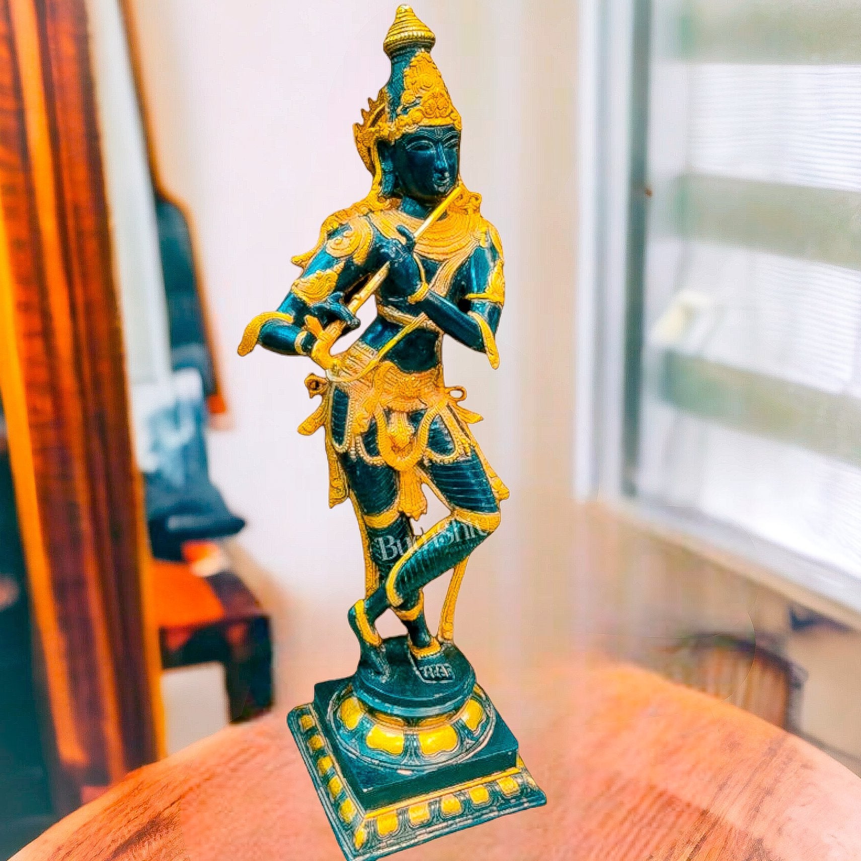 Exquisite Krishna Brass Statue | Handcrafted in Superfine Brass | 35 inch