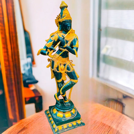 Exquisite Krishna Brass Statue | Handcrafted in Superfine Brass | 35 inch