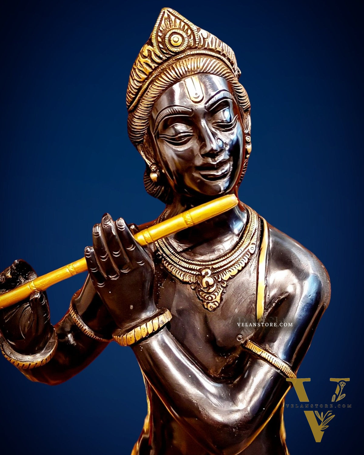 Exquisite Krishna Murlidhar Brass Idol 29"