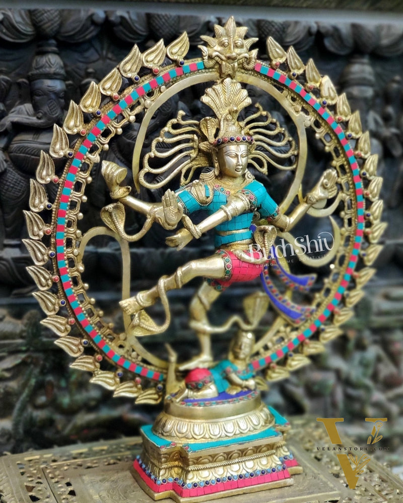 Exquisite Nataraja Brass Statue with OM - 25" Height