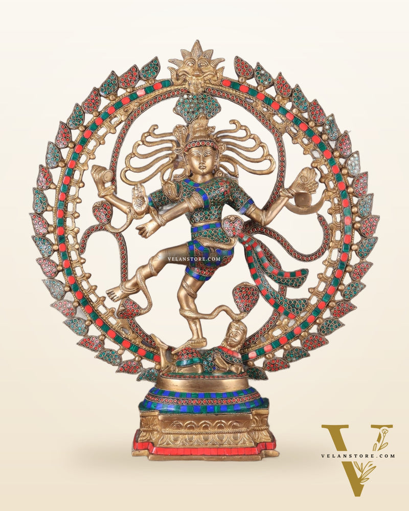 Exquisite Nataraja Brass Statue with OM - 25" Height