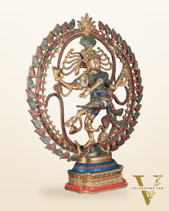Exquisite Nataraja Brass Statue with OM - 25" Height