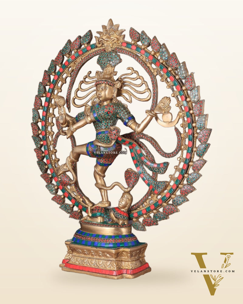 Exquisite Nataraja Brass Statue with OM - 25" Height