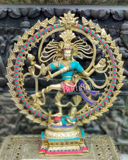 Exquisite Nataraja Brass Statue with OM - 25" Height
