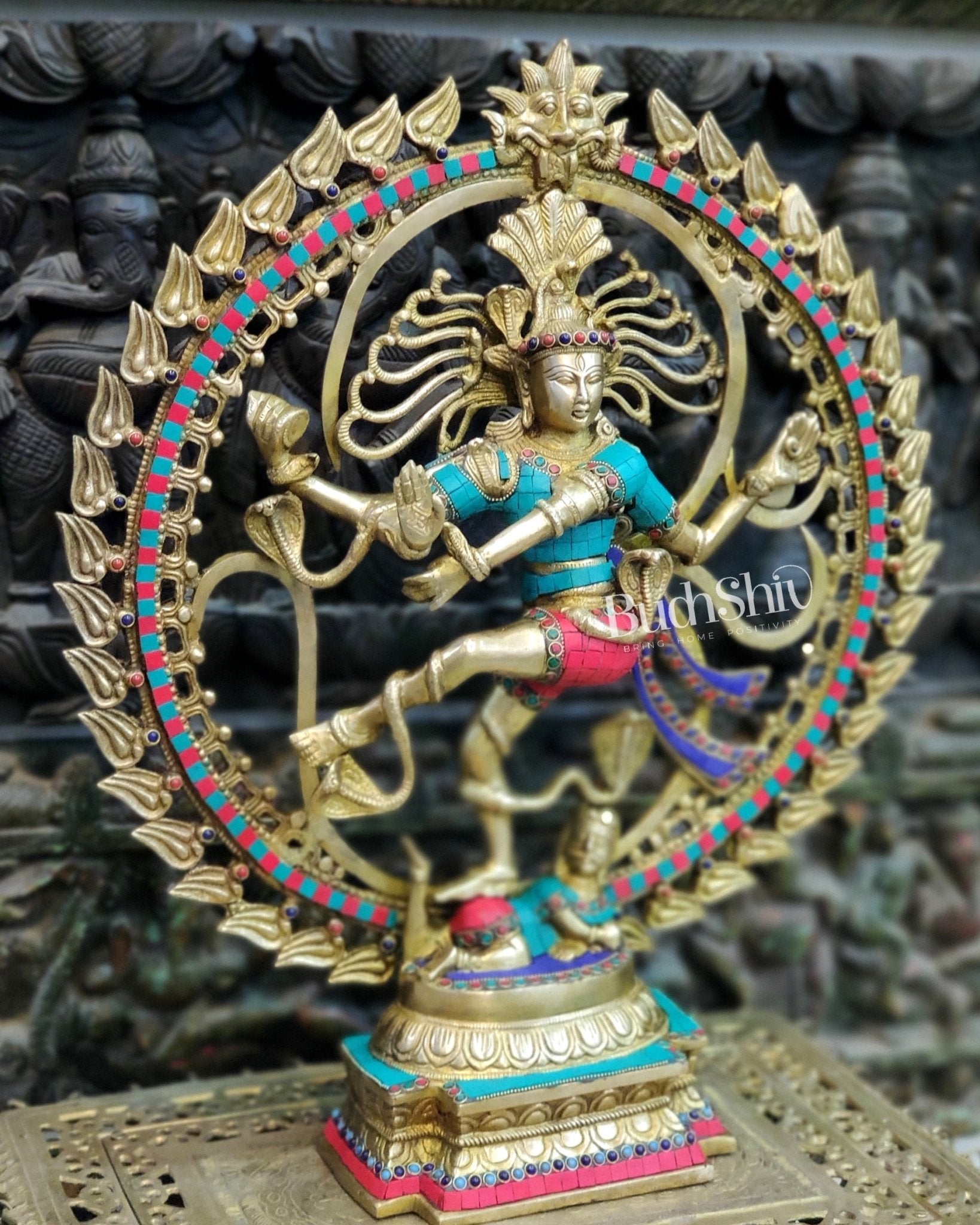 Exquisite Nataraja Brass Statue with OM - 25" Height