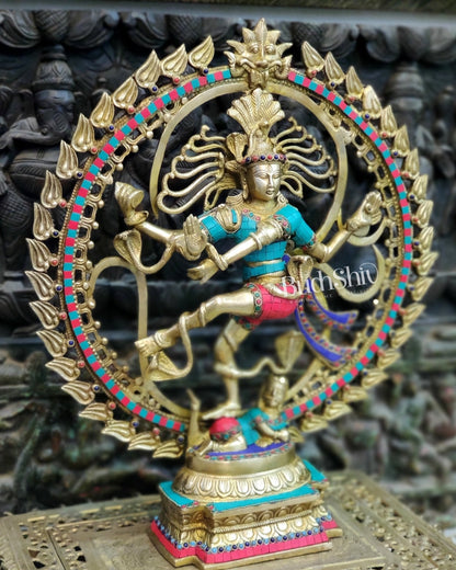 Exquisite Nataraja Brass Statue with OM - 25" Height