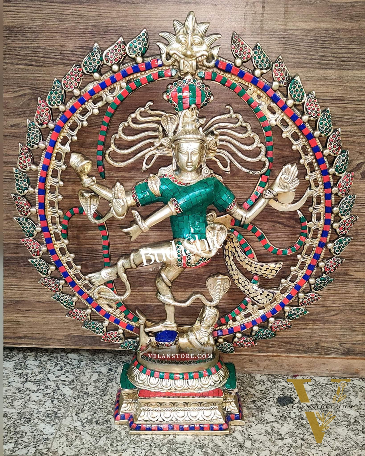 Exquisite Nataraja Brass Statue with OM - 25"