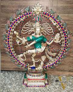 Exquisite Nataraja Brass Statue with OM - 25"