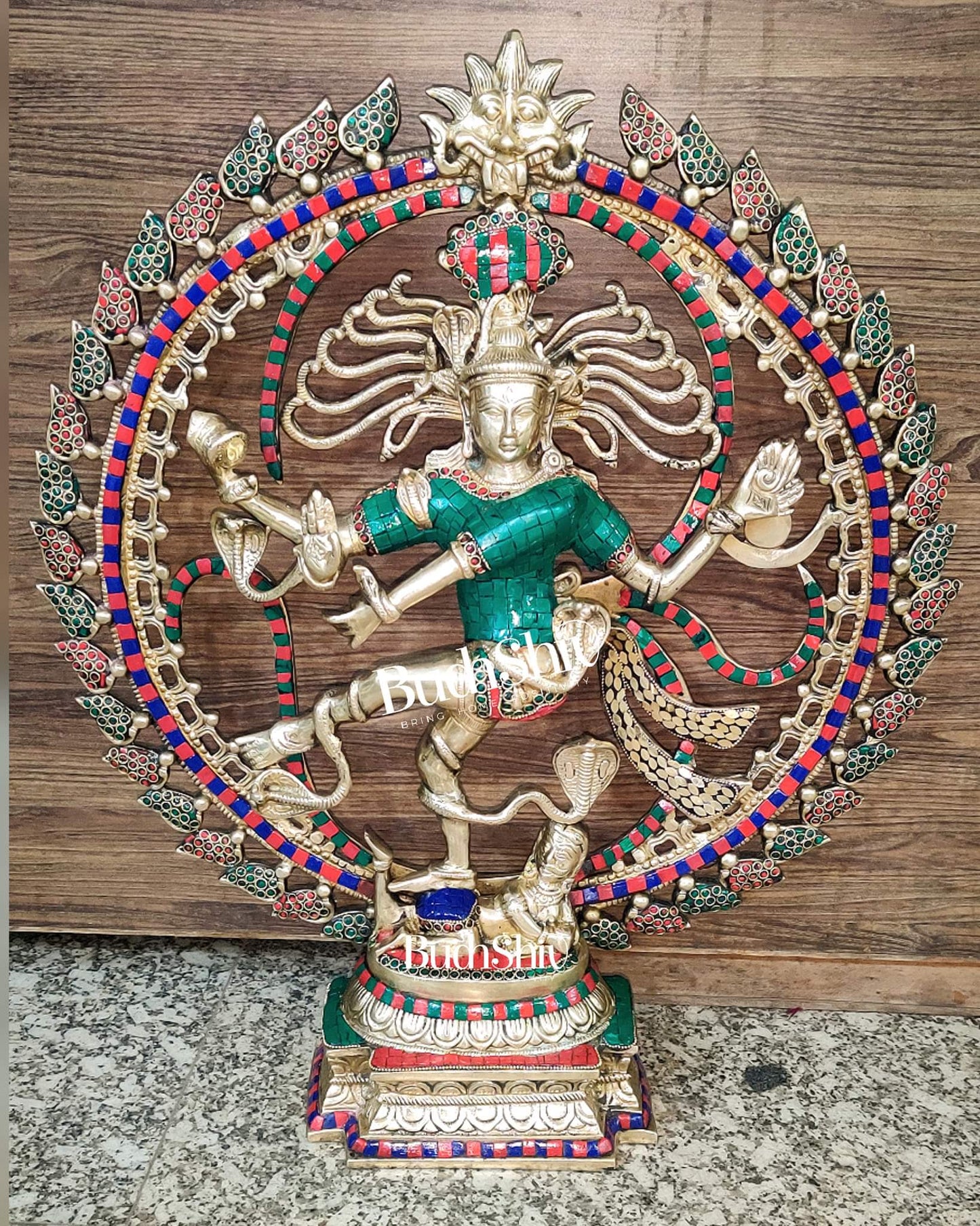 Exquisite Nataraja Brass Statue with OM - 25"