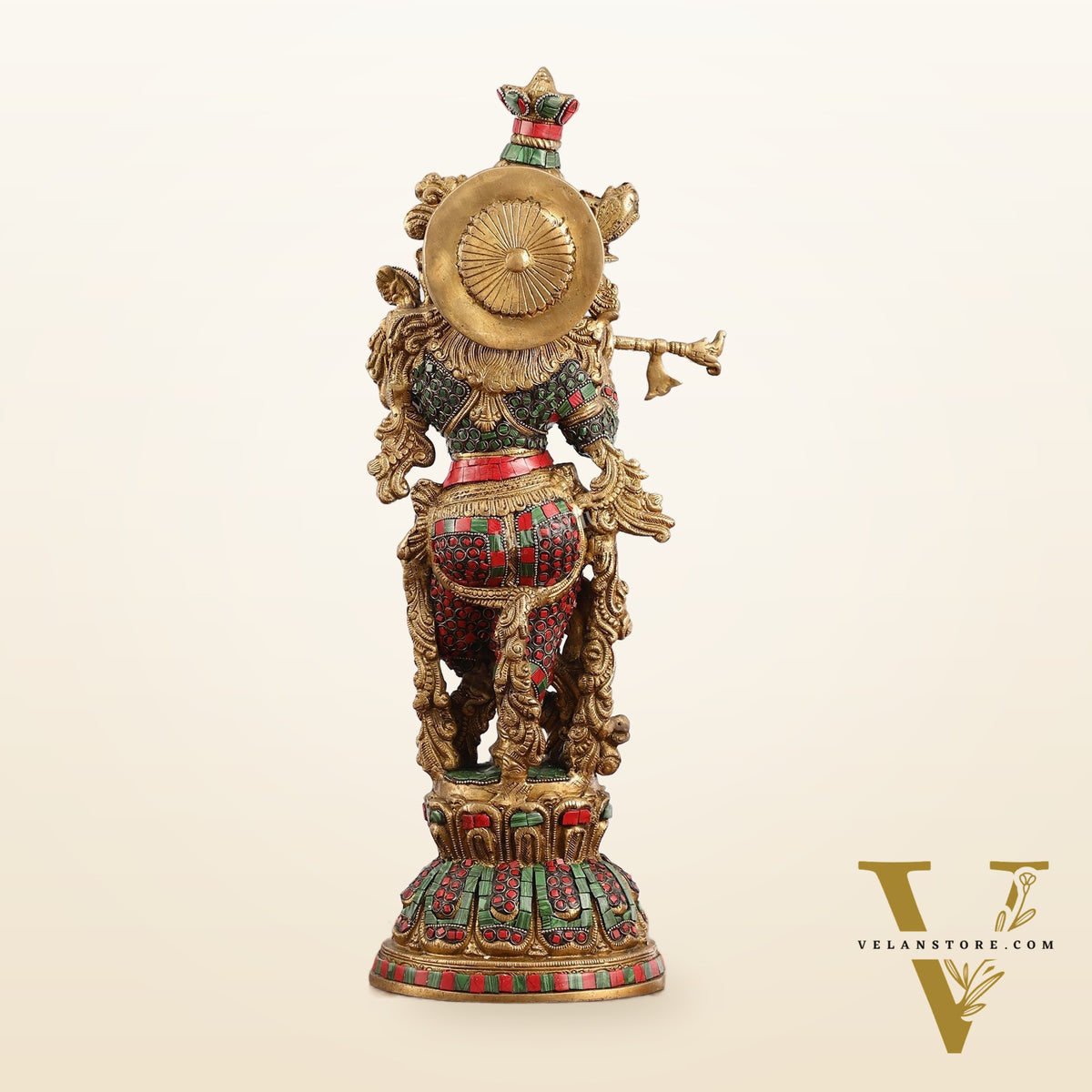 Exquisite Pure Brass Handcrafted Krishna Statue 21 inch