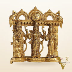 Exquisite Pure Brass Ram Darbar - Perfect Size for Home Temples 7.5 inch