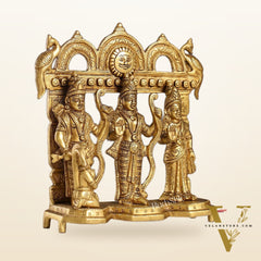Exquisite Pure Brass Ram Darbar - Perfect Size for Home Temples 7.5 inch