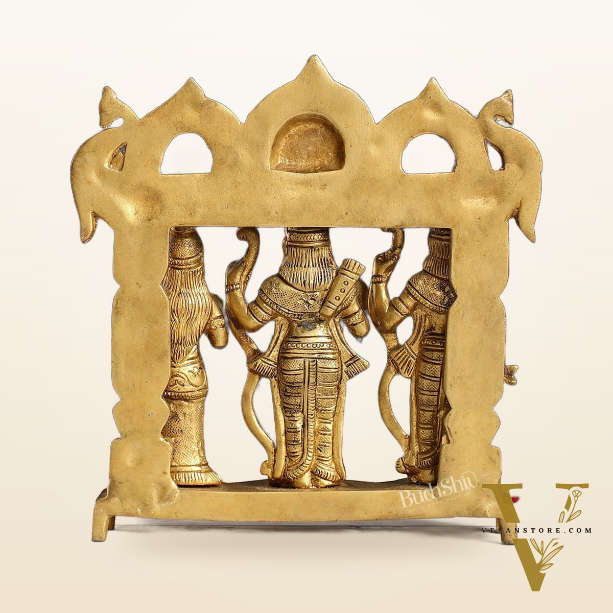 Exquisite Pure Brass Ram Darbar - Perfect Size for Home Temples 7.5 inch