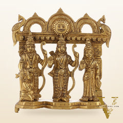 Exquisite Pure Brass Ram Darbar - Perfect Size for Home Temples 7.5 inch