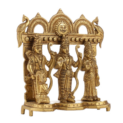 Exquisite Pure Brass Ram Darbar - Perfect Size for Home Temples 7.5 inch