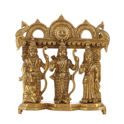 Exquisite Pure Brass Ram Darbar - Perfect Size for Home Temples 7.5 inch
