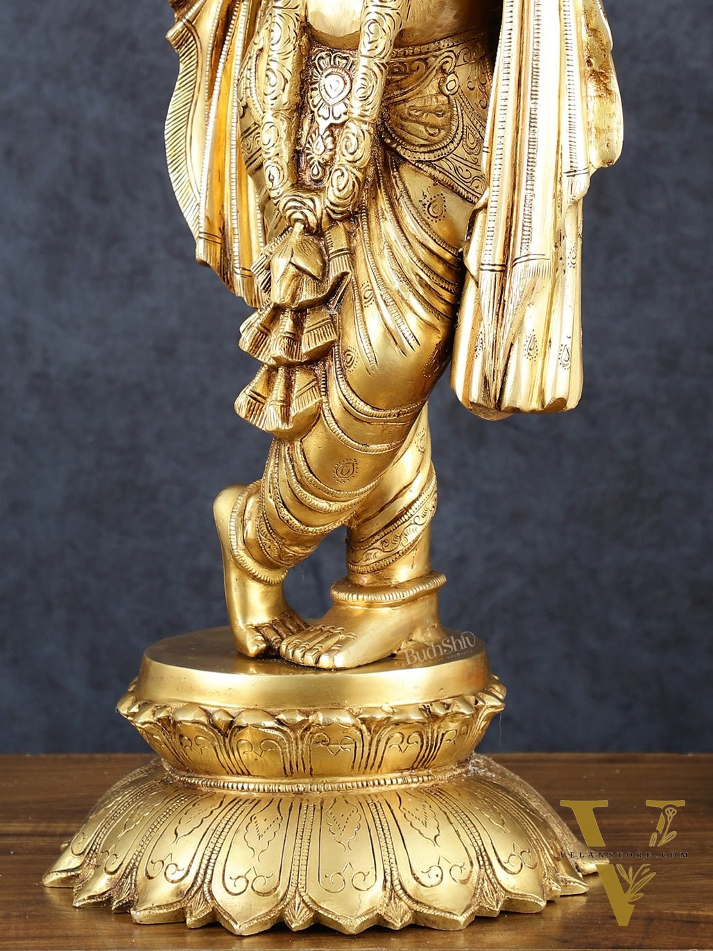 Exquisite Pure Brass Superfine Krishna Statue – 27" Height
