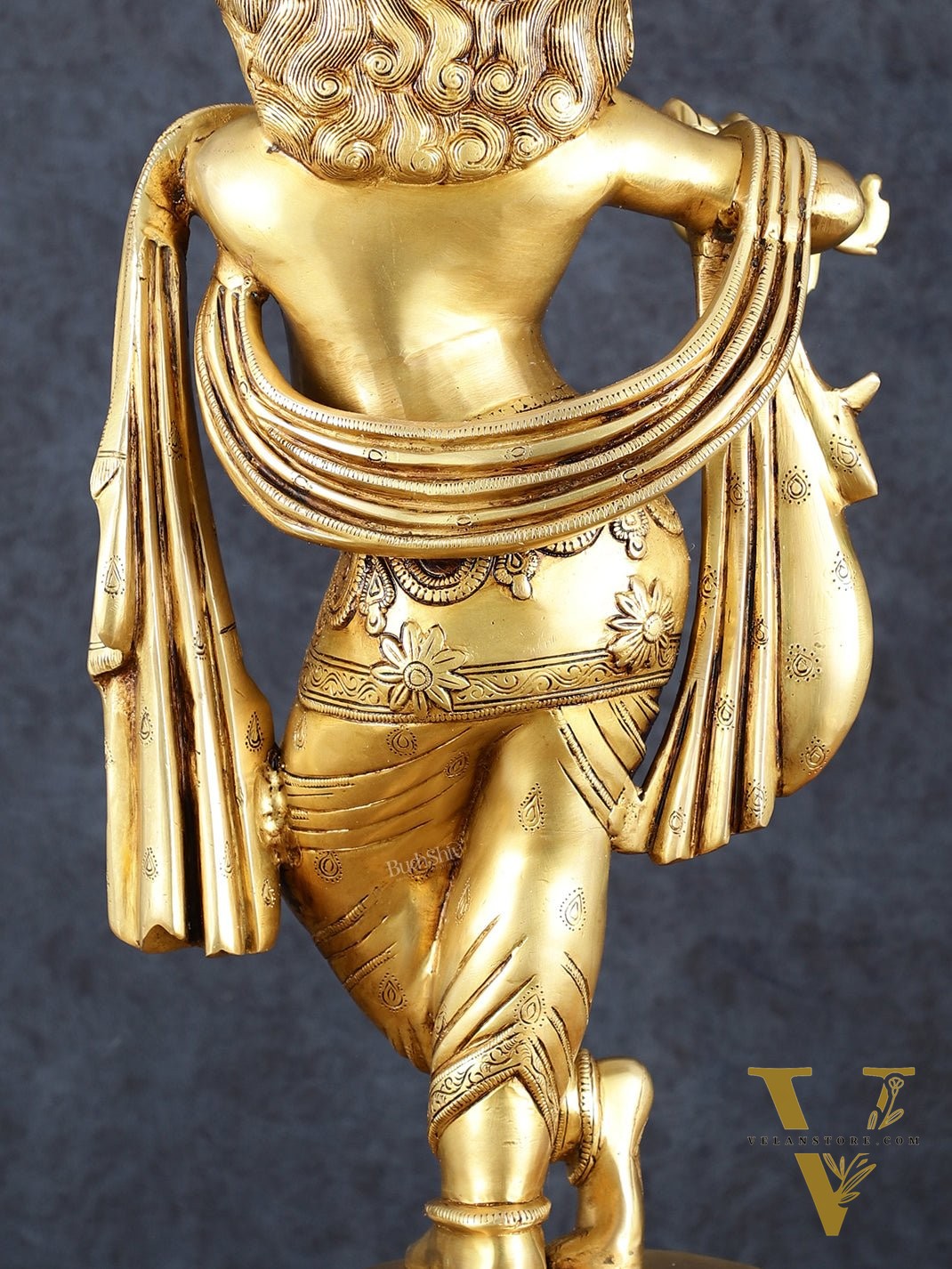 Exquisite Pure Brass Superfine Krishna Statue – 27" Height