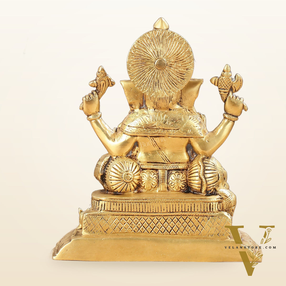 Exquisite Pure Brass Superfine Lord Ganesha Idol - 9"