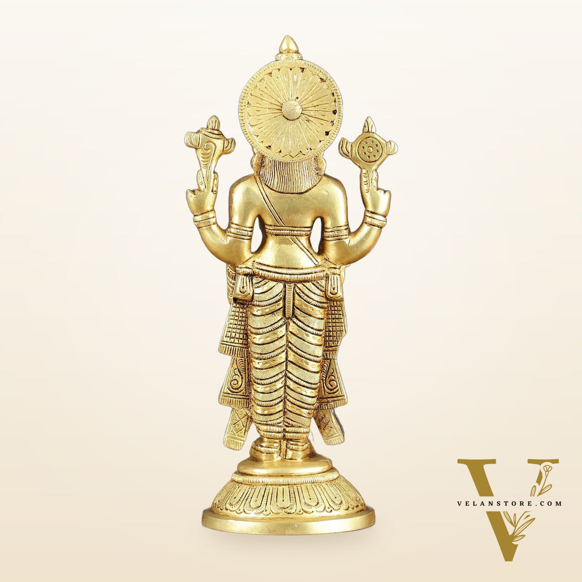 Exquisite Pure Brass Tirupati Balaji Statue - 10.5" Tall | Handcrafted Perfection