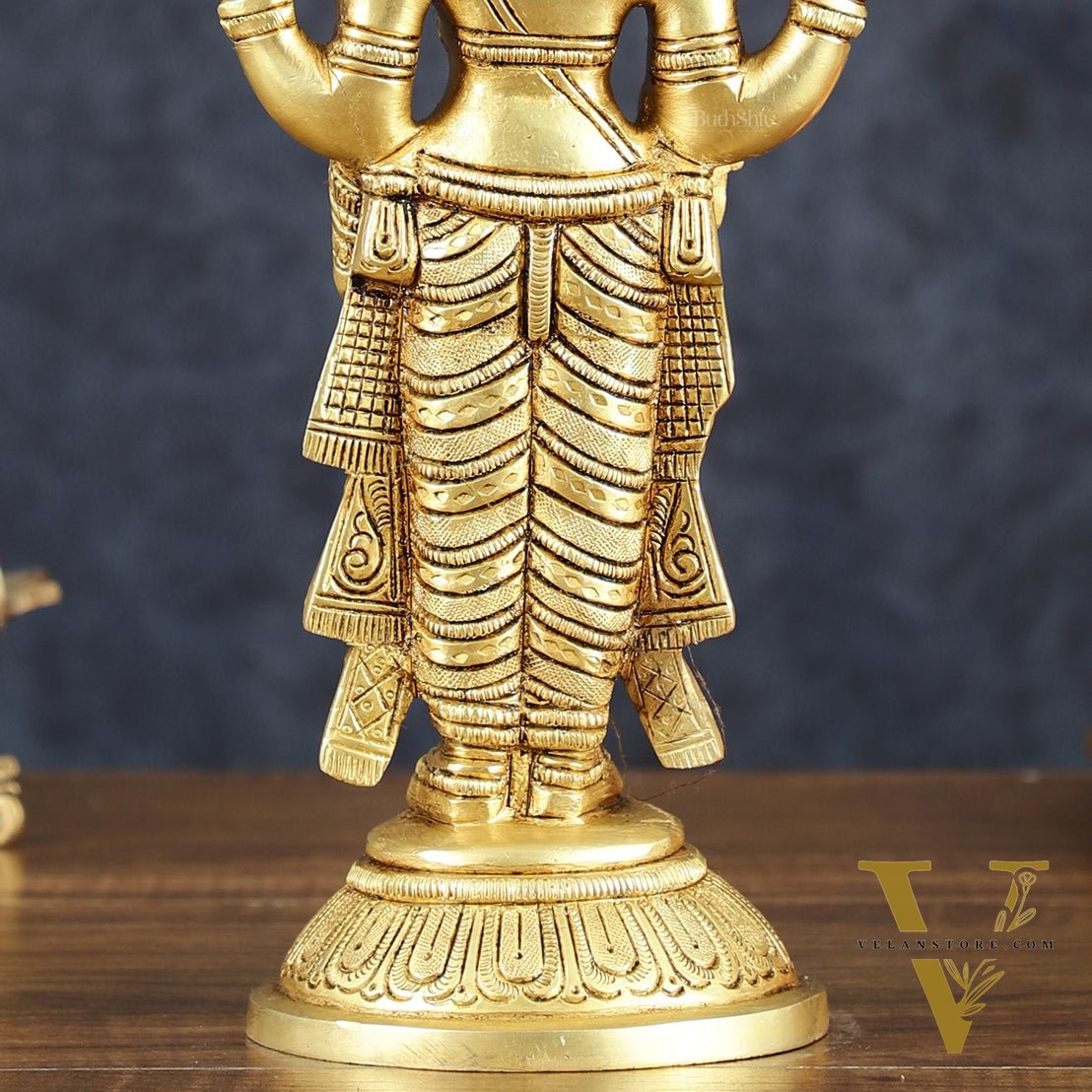 Exquisite Pure Brass Tirupati Balaji Statue - 10.5" Tall | Handcrafted Perfection