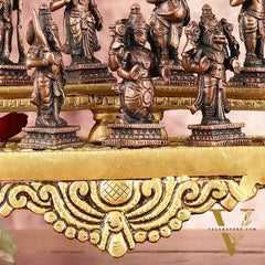 Exquisite Pure Copper Dashavatar Miniature Set 2.5" - Lord Vishnu's Divine Incarnations