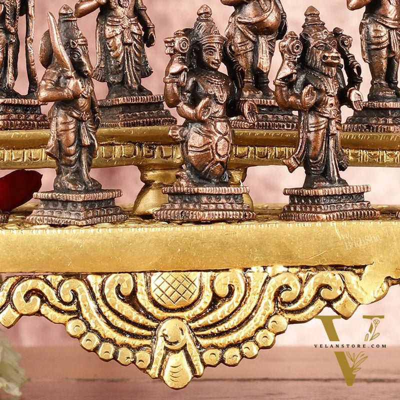 Exquisite Pure Copper Dashavatar Miniature Set 2.5" - Lord Vishnu's Divine Incarnations