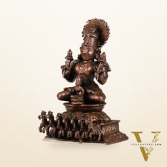 Exquisite Pure Copper Surya Dev Rath Idol - Handcrafted 4.5 Inch Statue