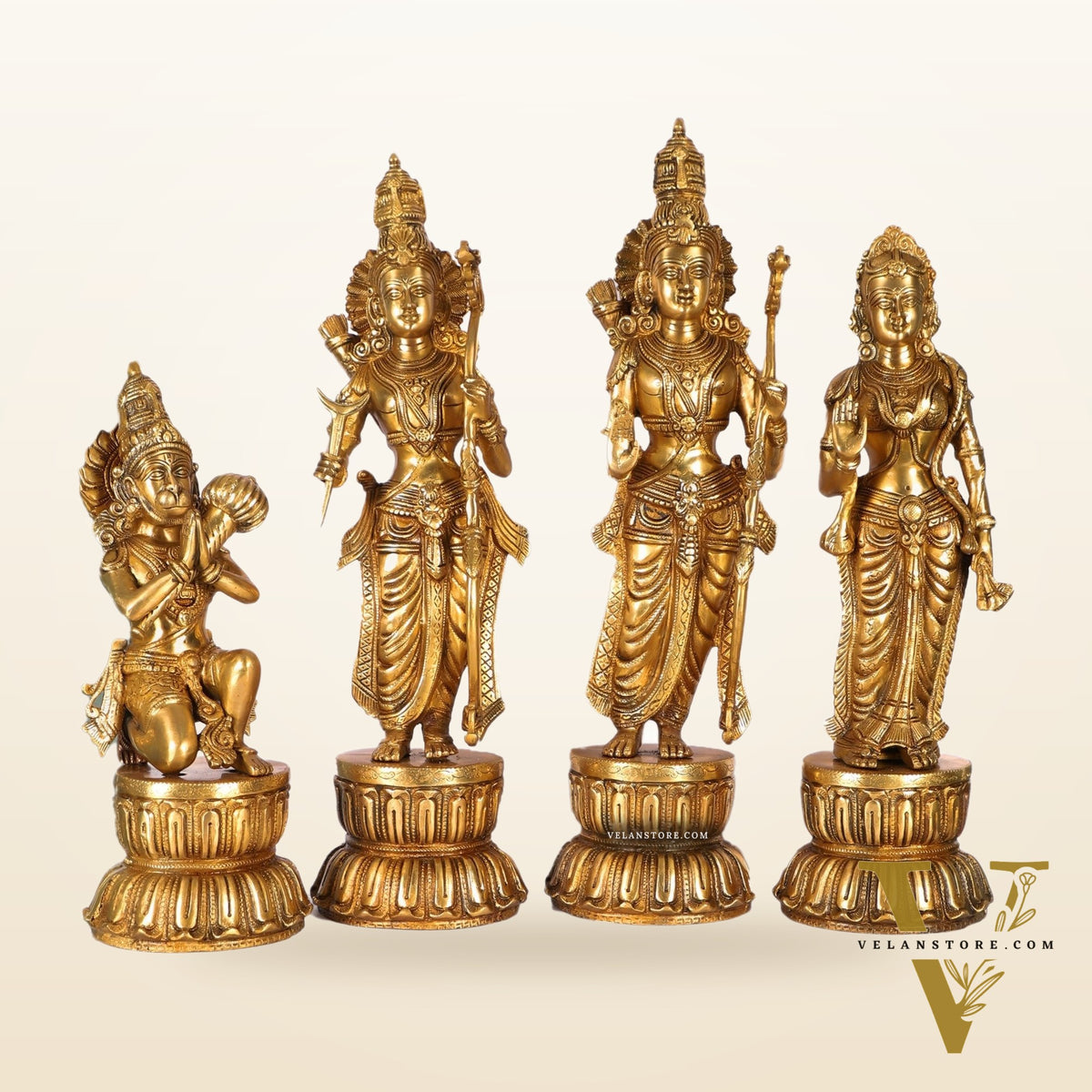 Exquisite Ram Darbar Set Superfine Brass idols 24"