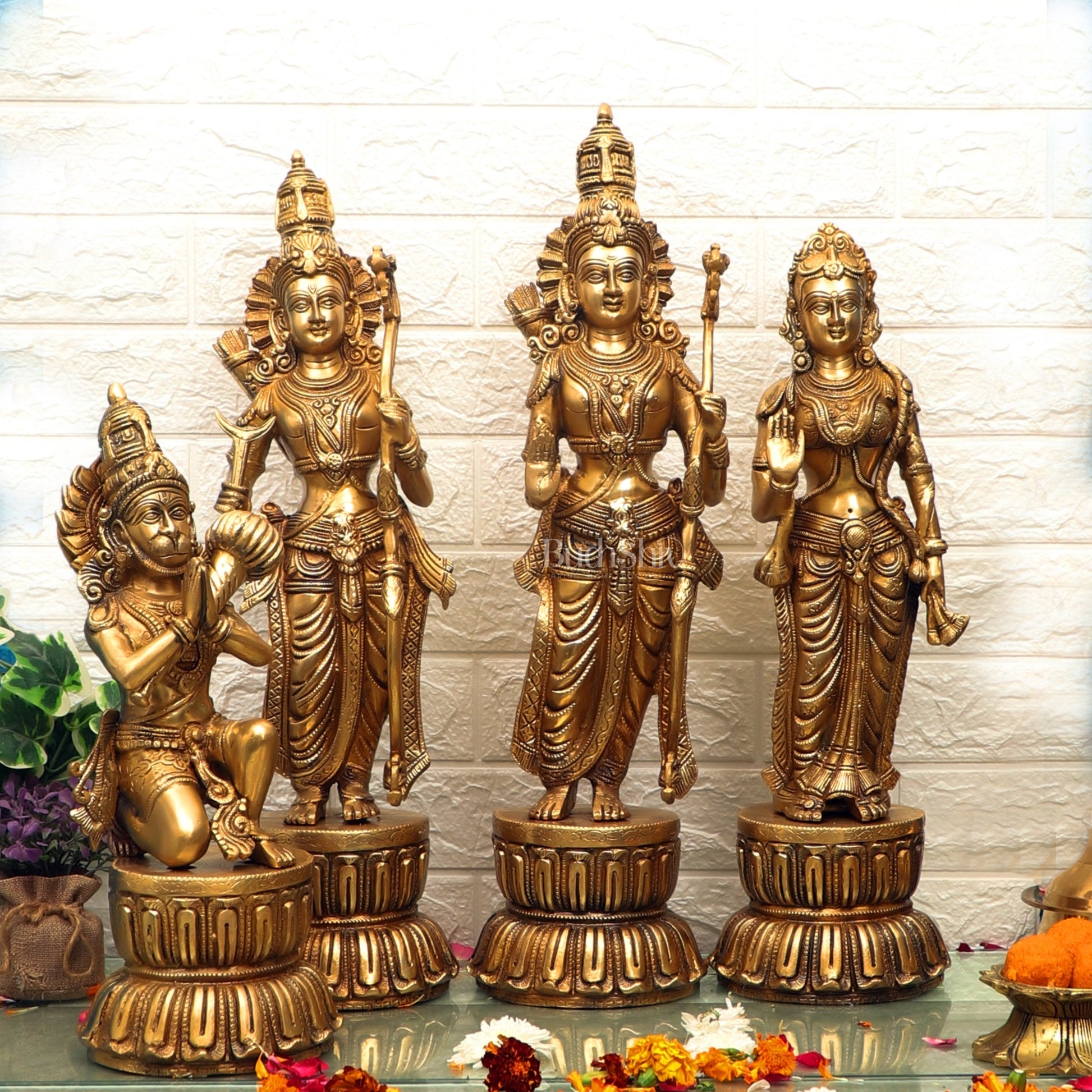 Exquisite Ram Darbar Set Superfine Brass idols 24"