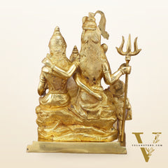 Exquisite Shiv Parivaar Statue - 15" Height, Superfine Brass
