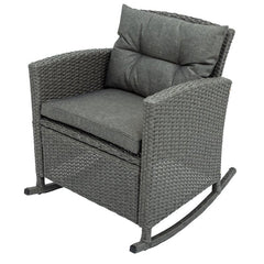 Vicy Outdoor Patio Seating Set 2 Chairs and 1 Table Set (Grey)