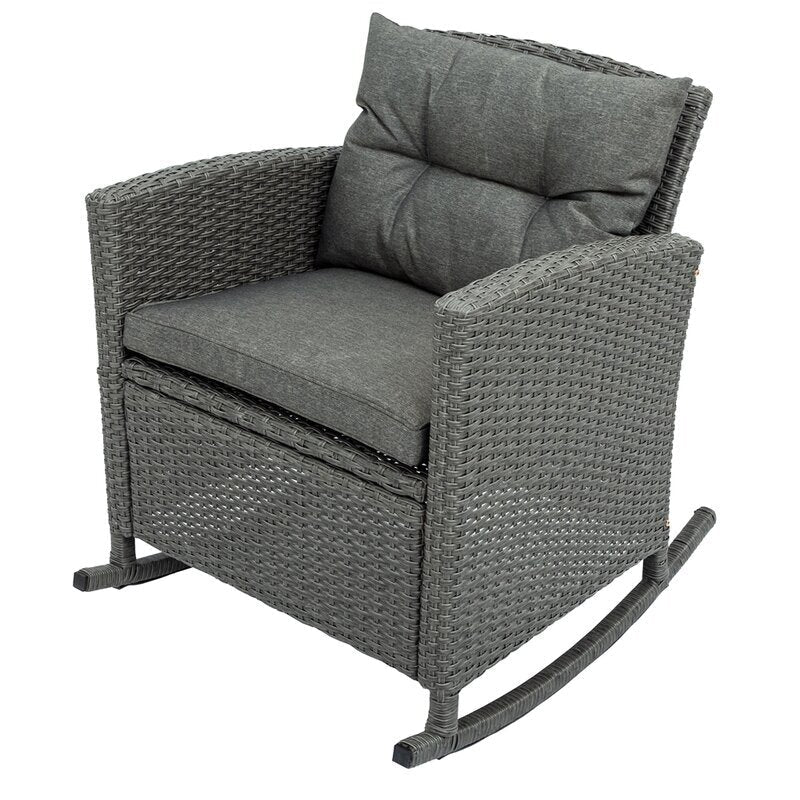 Vicy Outdoor Patio Seating Set 2 Chairs and 1 Table Set (Grey)