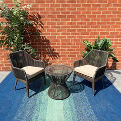 Tim Outdoor Patio Seating Set 2 Chairs and 1 Table Set (Brown)