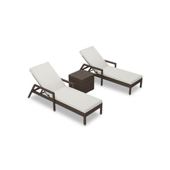 Eden Outdoor Swimming Poolside Lounger (Set of  2) With 1 Side Table (Brown)