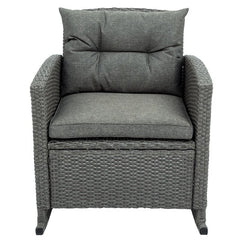 Vicy Outdoor Patio Seating Set 2 Chairs and 1 Table Set (Grey)