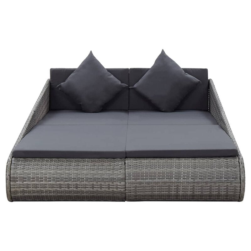 Sylvana Outdoor Poolside Sunbed With Cushion Daybed (Grey)