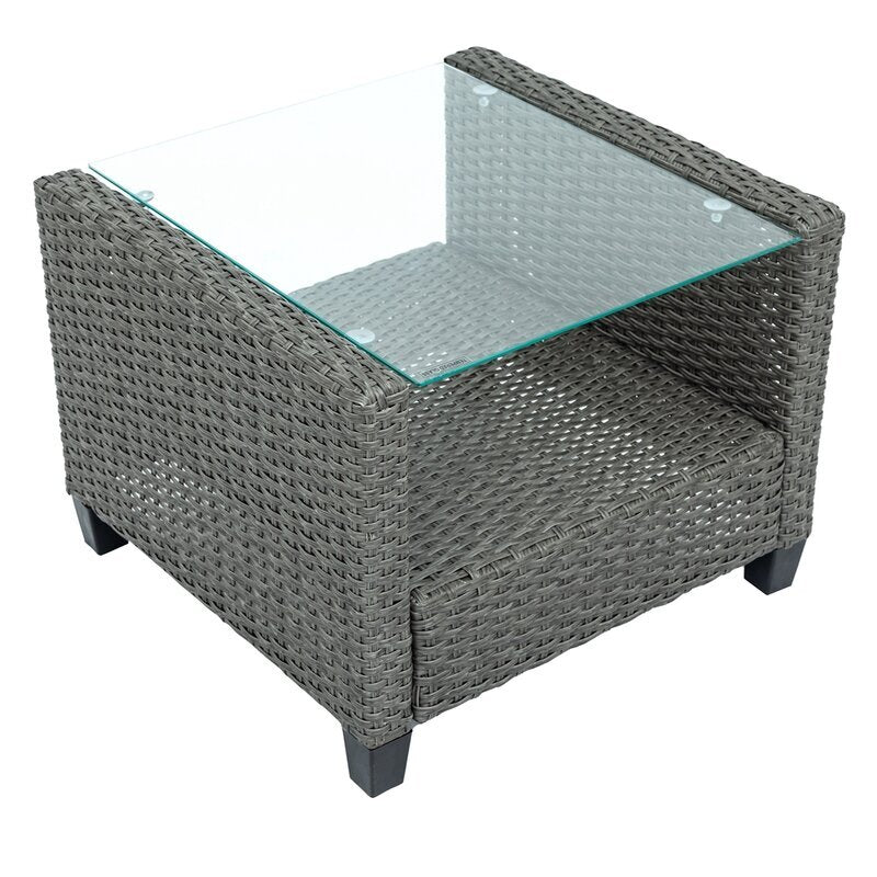 Vicy Outdoor Patio Seating Set 2 Chairs and 1 Table Set (Grey)
