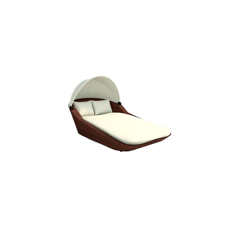 Bianchi Outdoor Poolside Sunbed With Cushion Daybed (Brown)