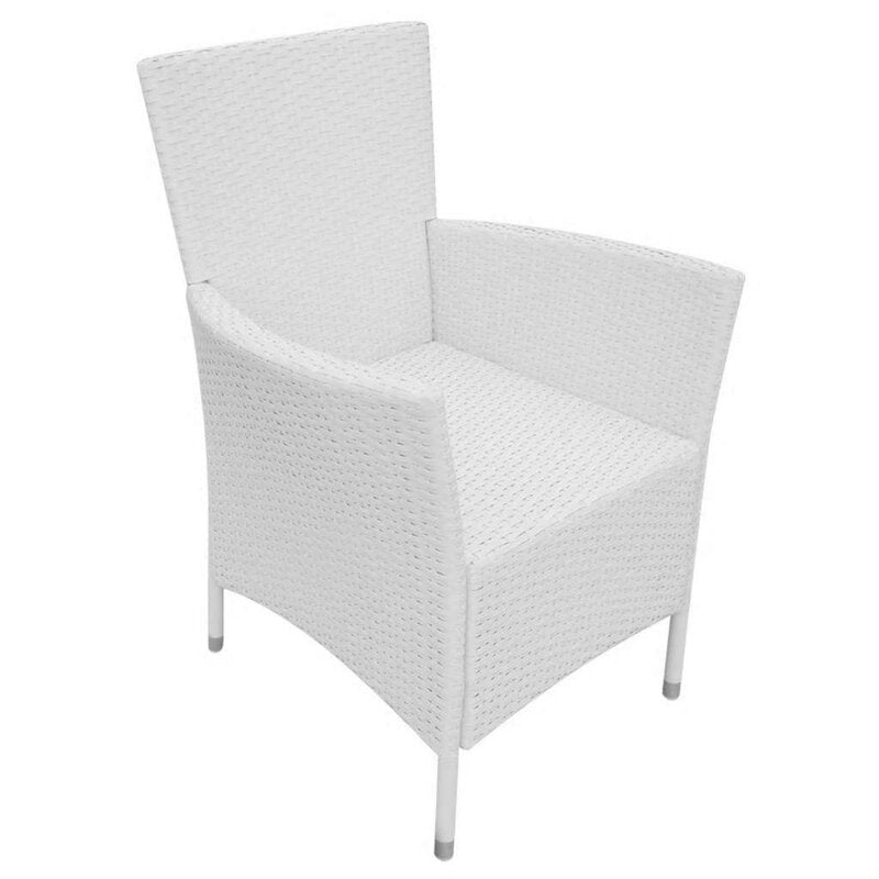 Rinaldo Outdoor Patio Dining Set 8 Chairs and 1 Table (White)