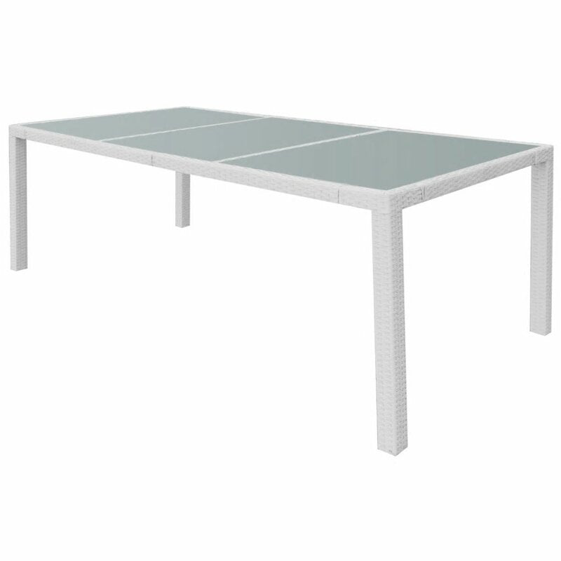 Rinaldo Outdoor Patio Dining Set 8 Chairs and 1 Table (White)