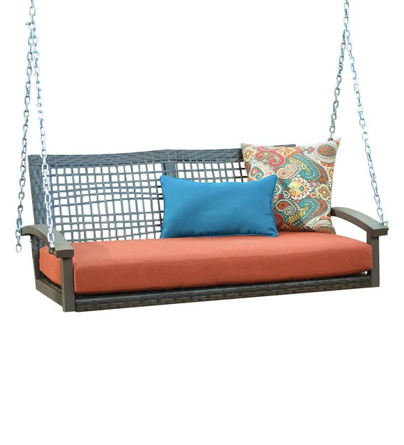 Augusto Double Seater Hanging Swing Without Stand For Balcony , Garden Swing (Dark Brown)