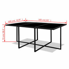 Trevisani Outdoor Patio Dining Set 6 Chairs, 4 Ottoman and 1 Table ﻿(Black)