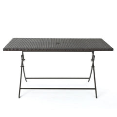 Sabbatini Outdoor Patio Dining Set 6 Chairs and 1 Table (Dark Brown)