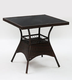 Anj Outdoor Patio Seating Set 4 Chairs and 1 Table Set (Dark Brown)