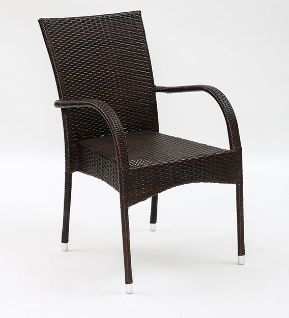 Jank Outdoor Patio Seating Set 4 Chairs and 1 Table Set (Dark Brown)