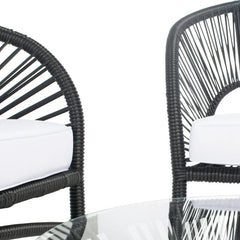 Amedea Outdoor Sofa Set 2 Seater , 2 Single seater and 1 Center Table (Black + White)